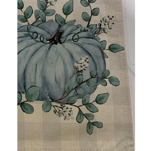 Pumpkin Table Runner Decorative Cloth Thanksgiving Decoration Blue Fall Decor - Picture 8 of 9
